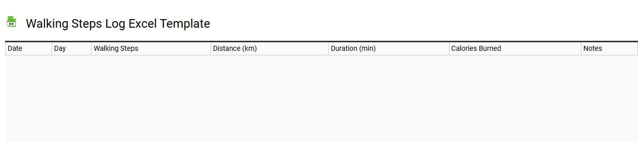 Walking steps log Excel template