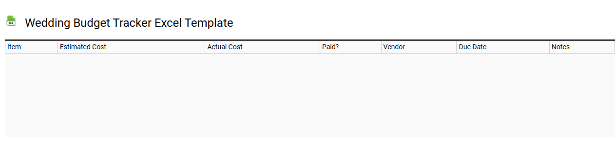 Wedding budget tracker Excel template