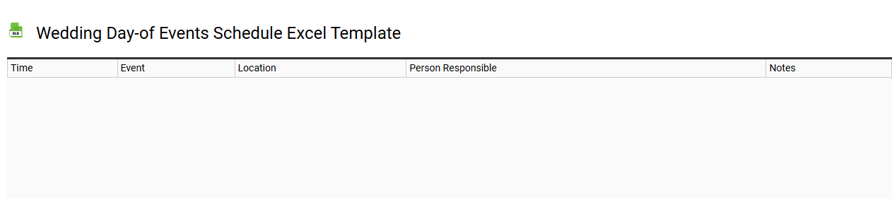 Wedding day-of events schedule Excel template