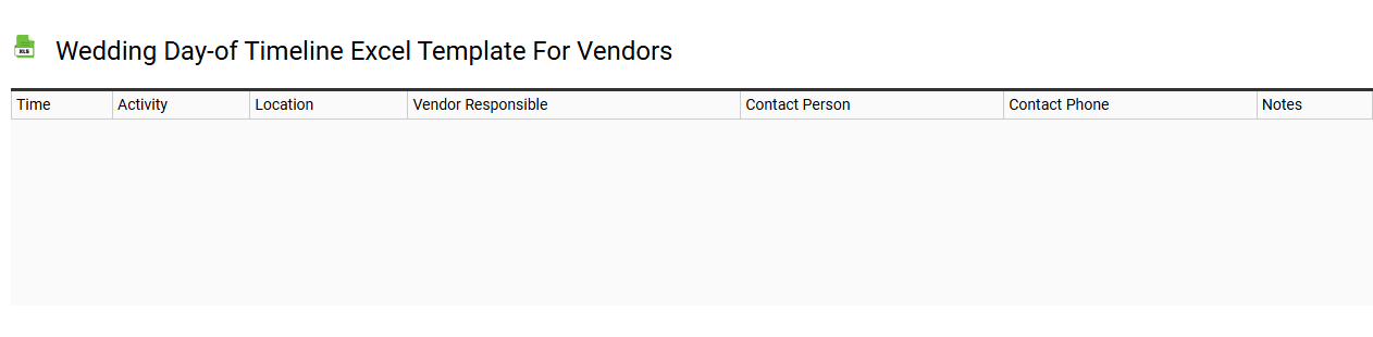 Wedding day-of timeline Excel template for vendors