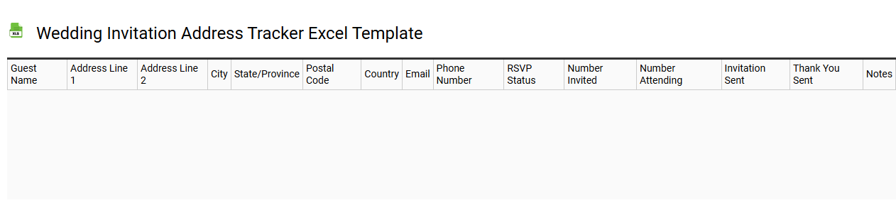 Wedding invitation address tracker Excel template