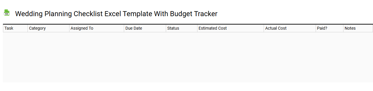 Wedding planning checklist Excel template with budget tracker