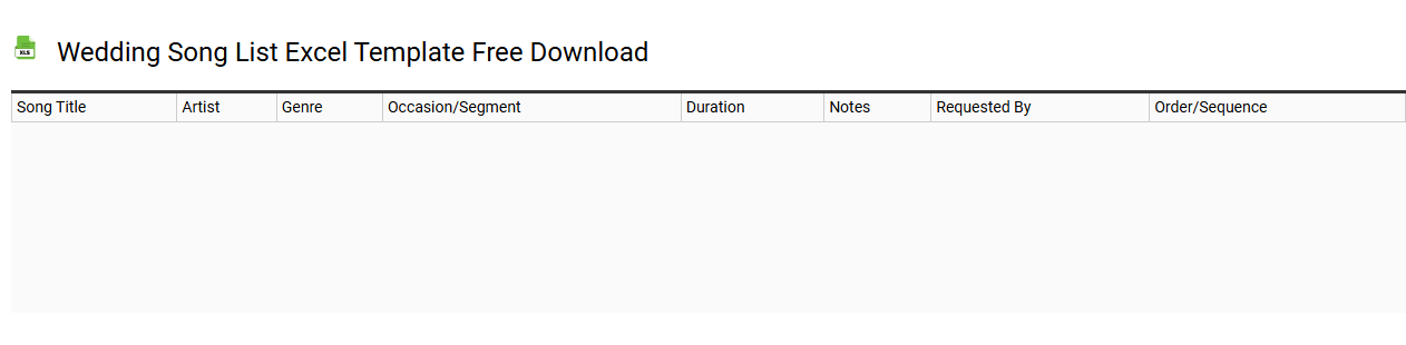 Wedding song list Excel template free download