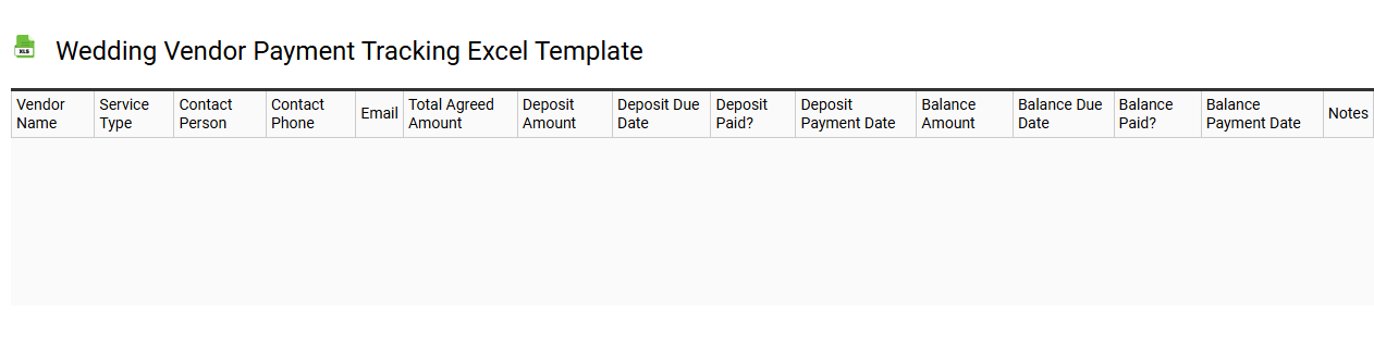 Wedding vendor payment tracking Excel template