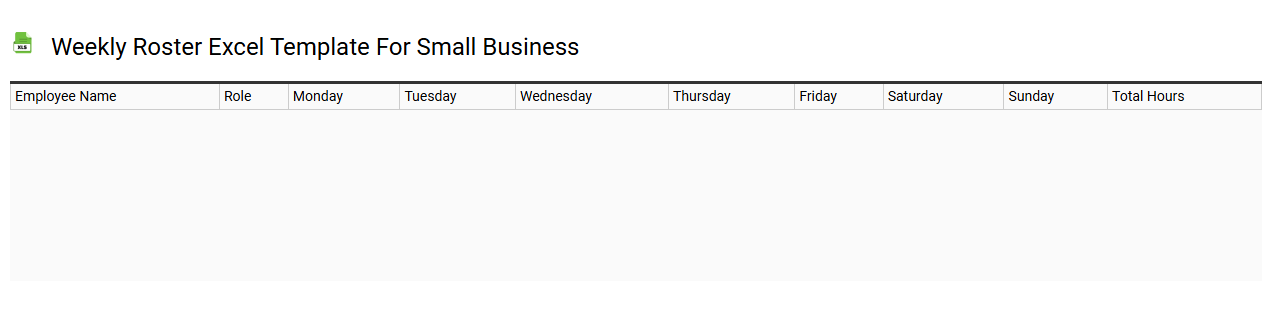 Weekly roster Excel template for small business