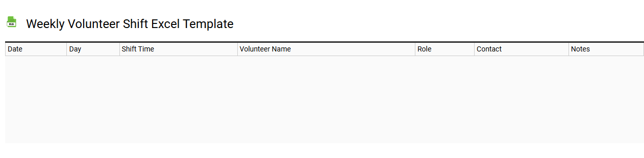 Weekly volunteer shift Excel template
