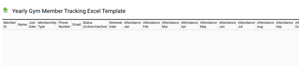 Yearly gym member tracking Excel template
