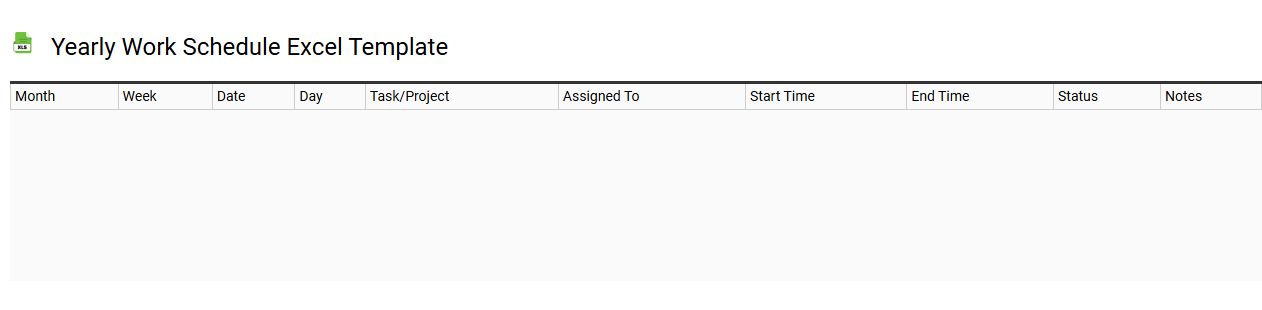 Yearly work schedule Excel template
