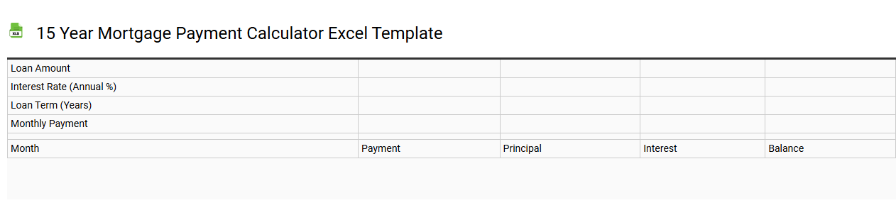 15 year mortgage payment calculator Excel template