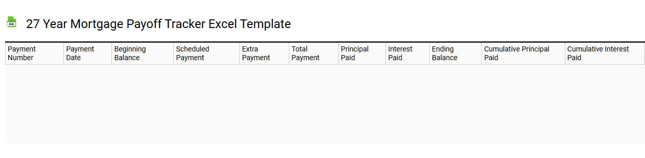 27 year mortgage payoff tracker Excel template