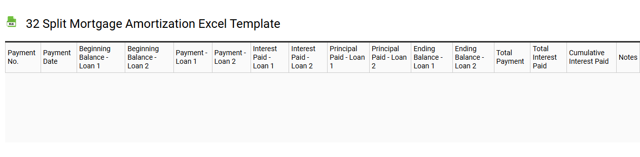 32 split mortgage amortization Excel template