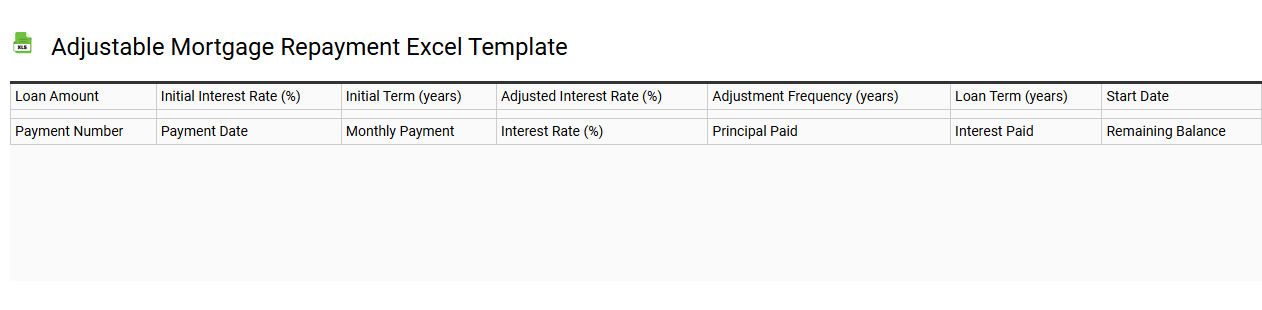 Adjustable mortgage repayment Excel template