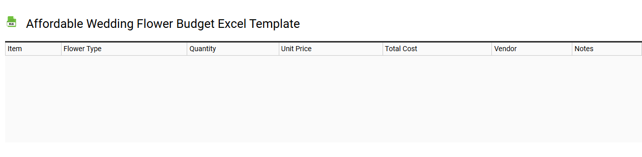 Affordable wedding flower budget Excel template