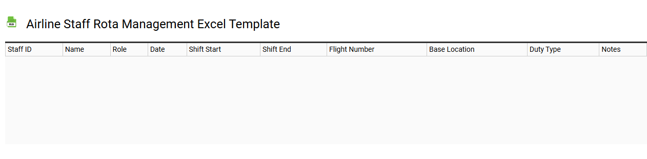 Airline staff rota management Excel template
