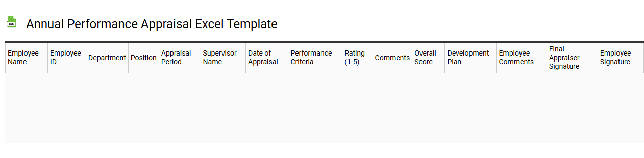 Annual performance appraisal Excel template