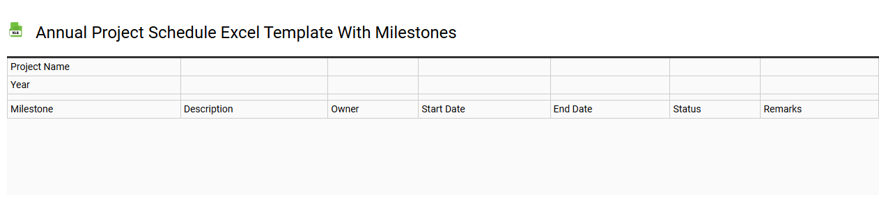 Annual project schedule Excel template with milestones