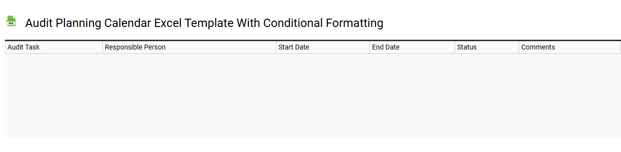 Audit planning calendar Excel template with conditional formatting