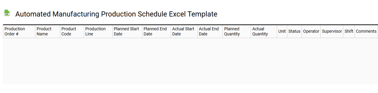 Automated manufacturing production schedule Excel template