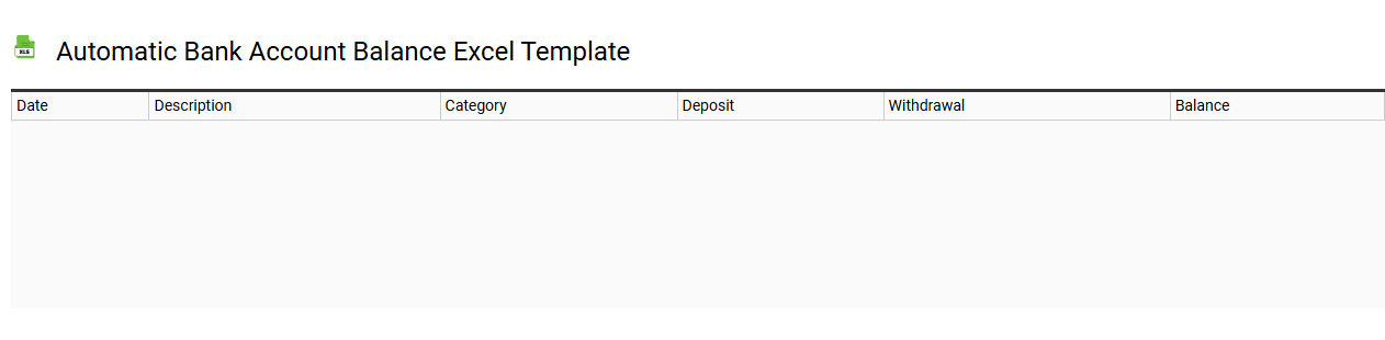 Automatic bank account balance Excel template
