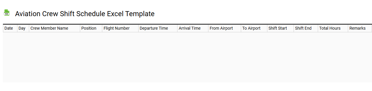 Aviation crew shift schedule Excel template