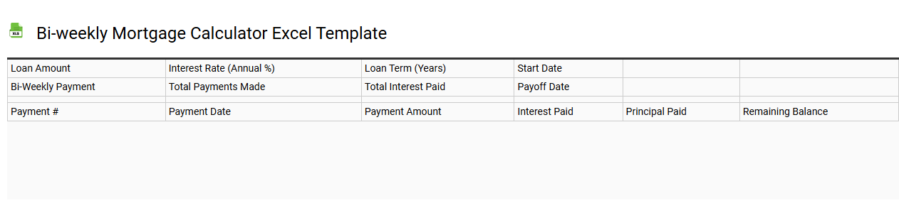 Bi-weekly mortgage calculator Excel template