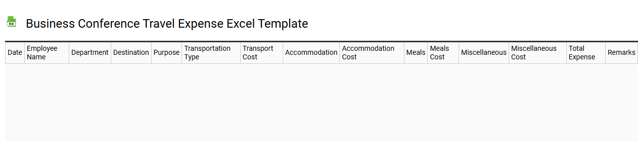 Business conference travel expense Excel template