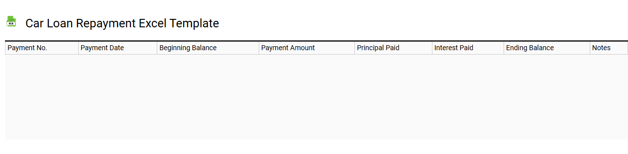 Car loan repayment Excel template
