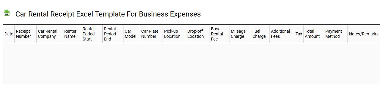 Car rental receipt Excel template for business expenses