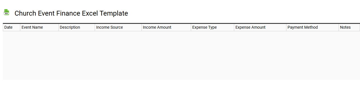 Church event finance Excel template
