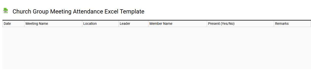 Church group meeting attendance Excel template
