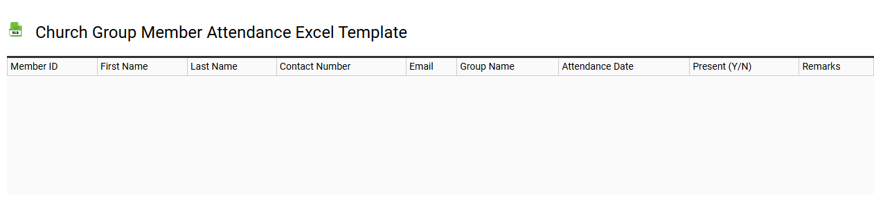 Church group member attendance Excel template