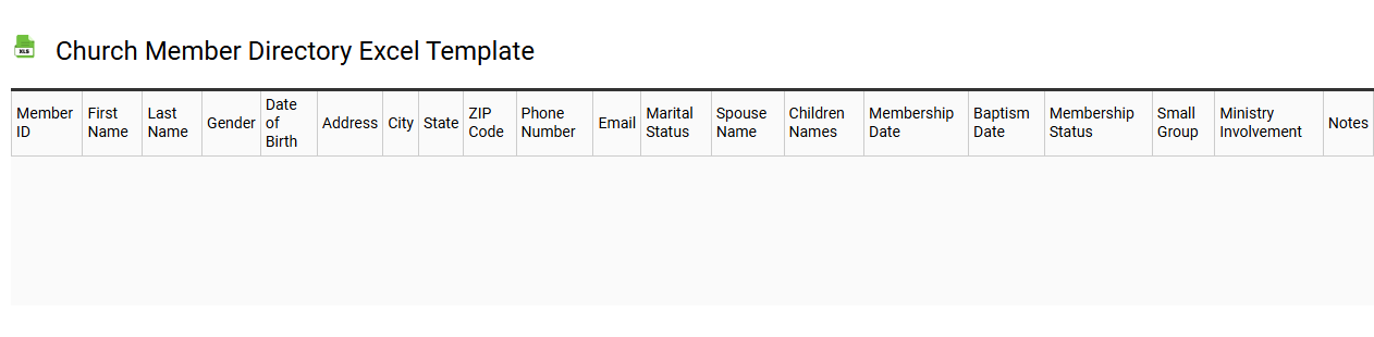 Church member directory Excel template