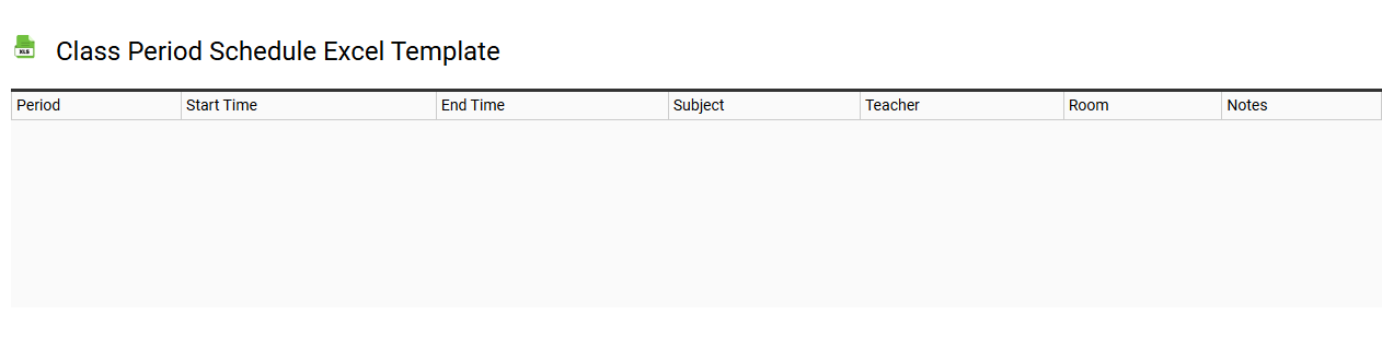 Class period schedule Excel template