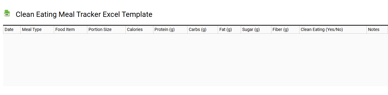 Clean eating meal tracker Excel template