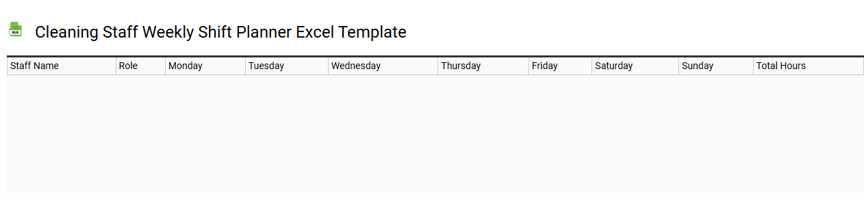 Cleaning staff weekly shift planner Excel template