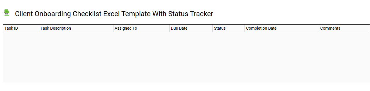 Client onboarding checklist Excel template with status tracker