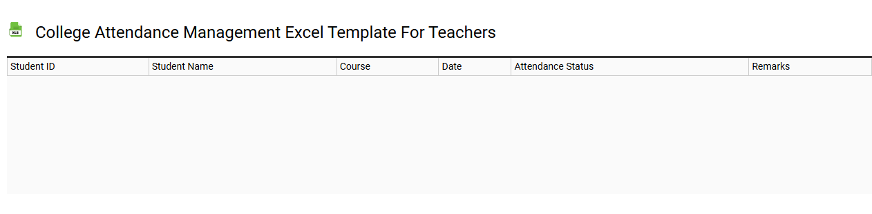 College attendance management Excel template for teachers