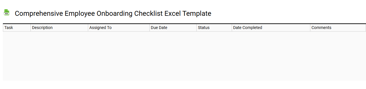 Comprehensive employee onboarding checklist Excel template