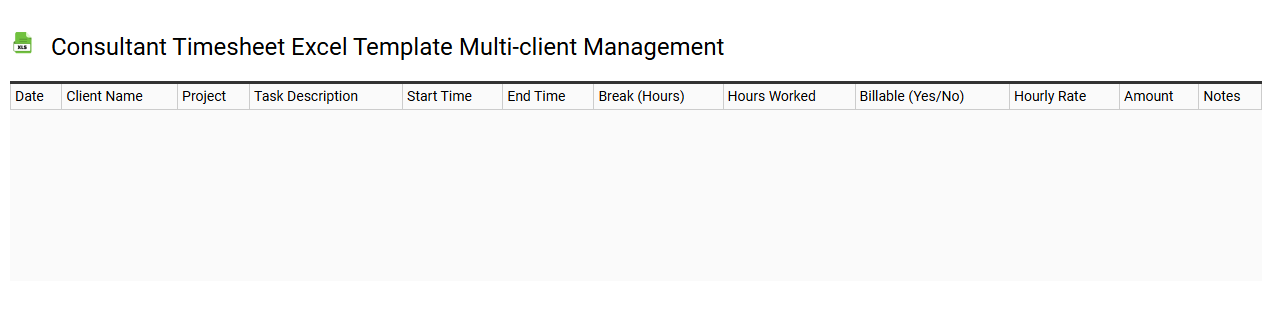 Consultant timesheet Excel template multi-client management