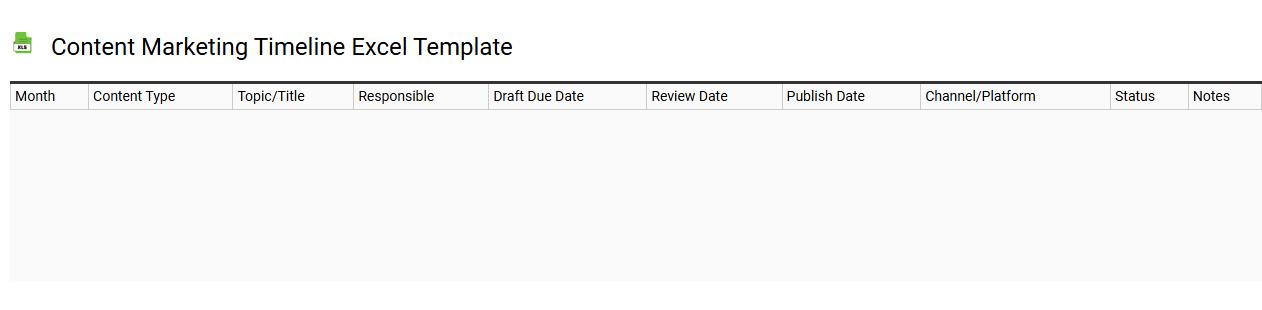 Content marketing timeline Excel template