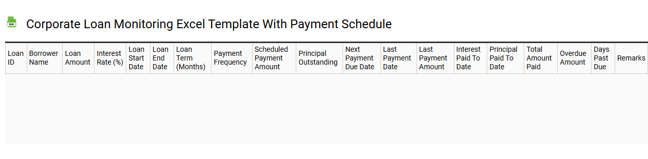 Corporate loan monitoring Excel template with payment schedule