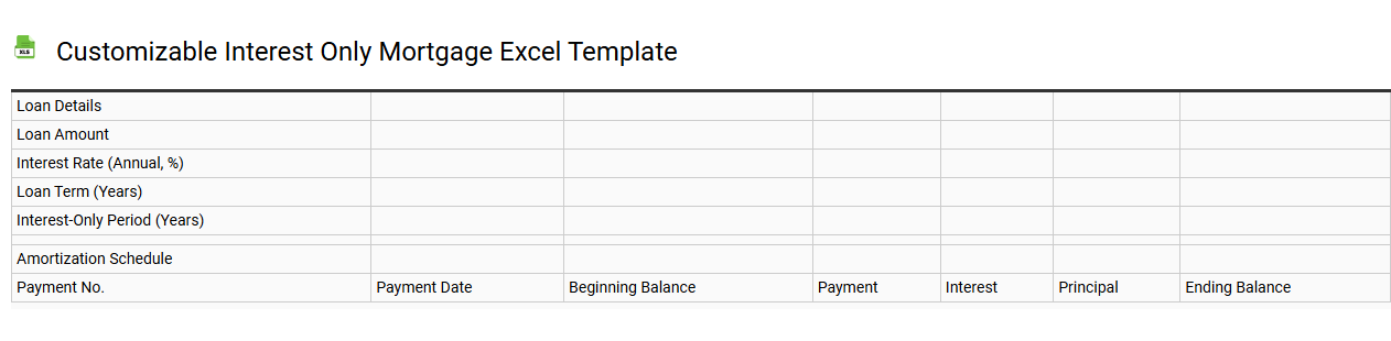 Customizable interest only mortgage Excel template