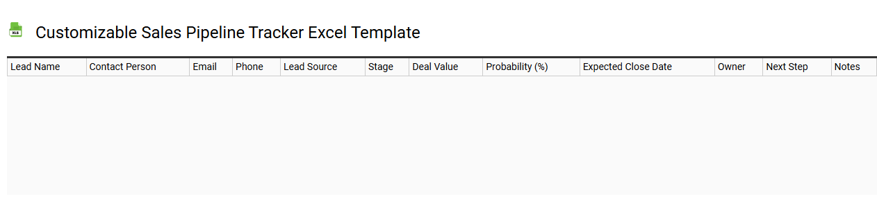 Customizable sales pipeline tracker Excel template