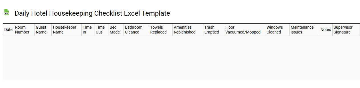 Daily hotel housekeeping checklist Excel template