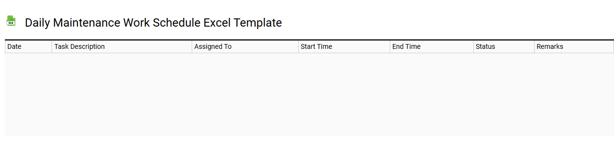 Daily maintenance work schedule Excel template