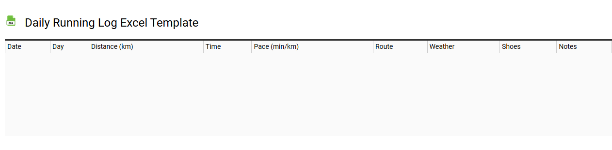 Daily running log Excel template