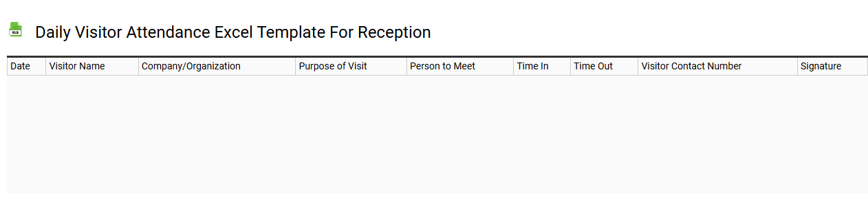 Daily visitor attendance Excel template for reception