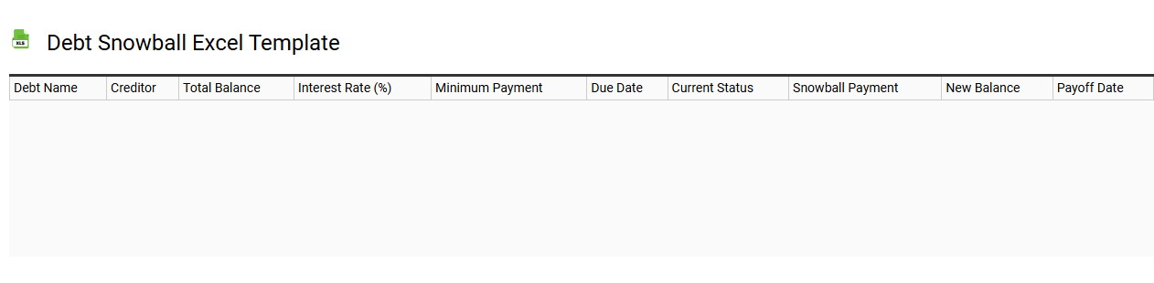Debt snowball Excel template