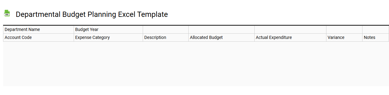 Departmental budget planning Excel template