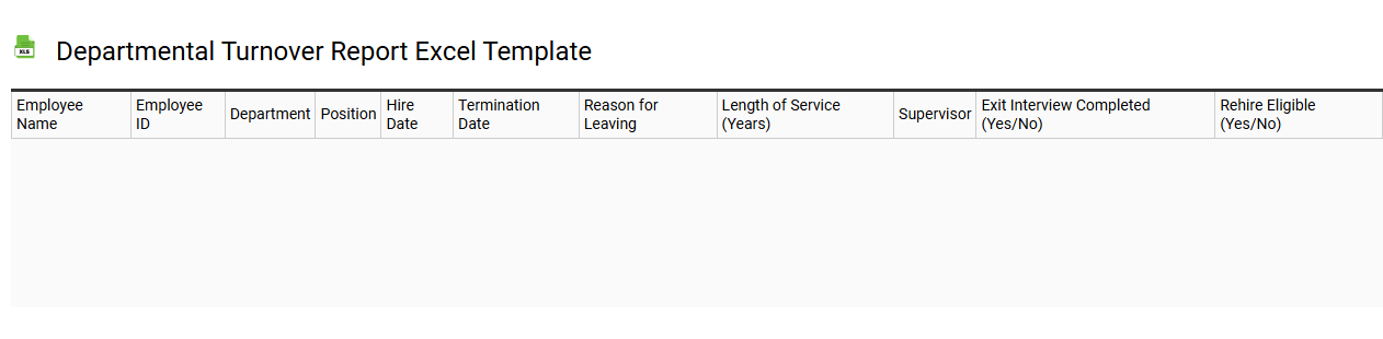 Departmental Turnover Report Excel template